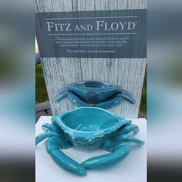 Fitz and Floyd Dining New Crab Butter Dish Cape Coral Fitz And